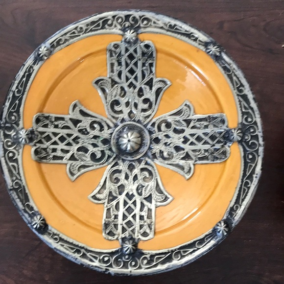 Antique hamsa hands plat wall decoration